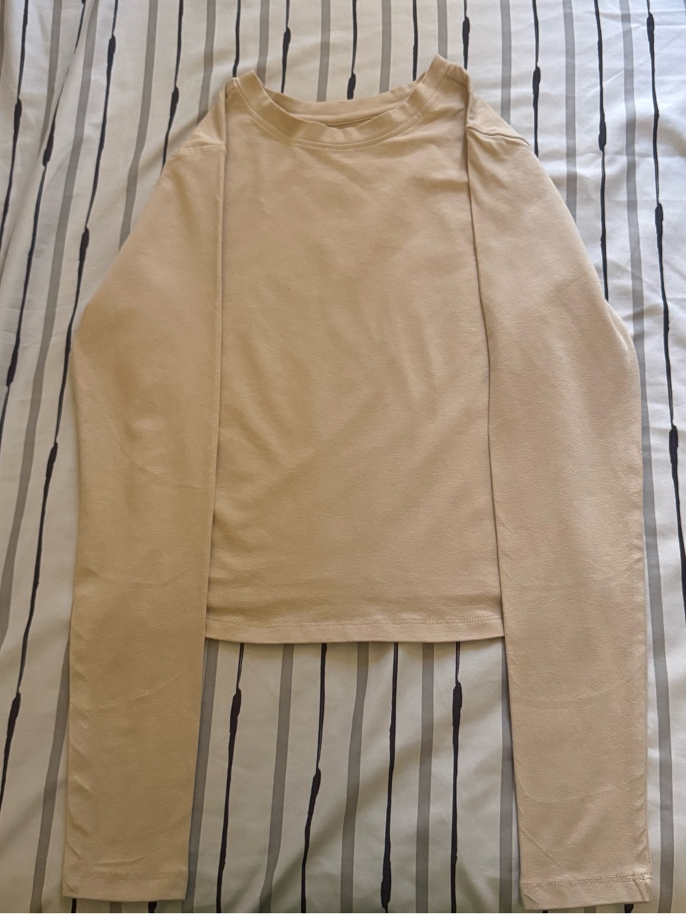 Better/ Together long sleeve top in tan & cream
